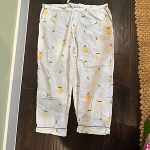 Printfresh embroidered lemon pajama pants 2x